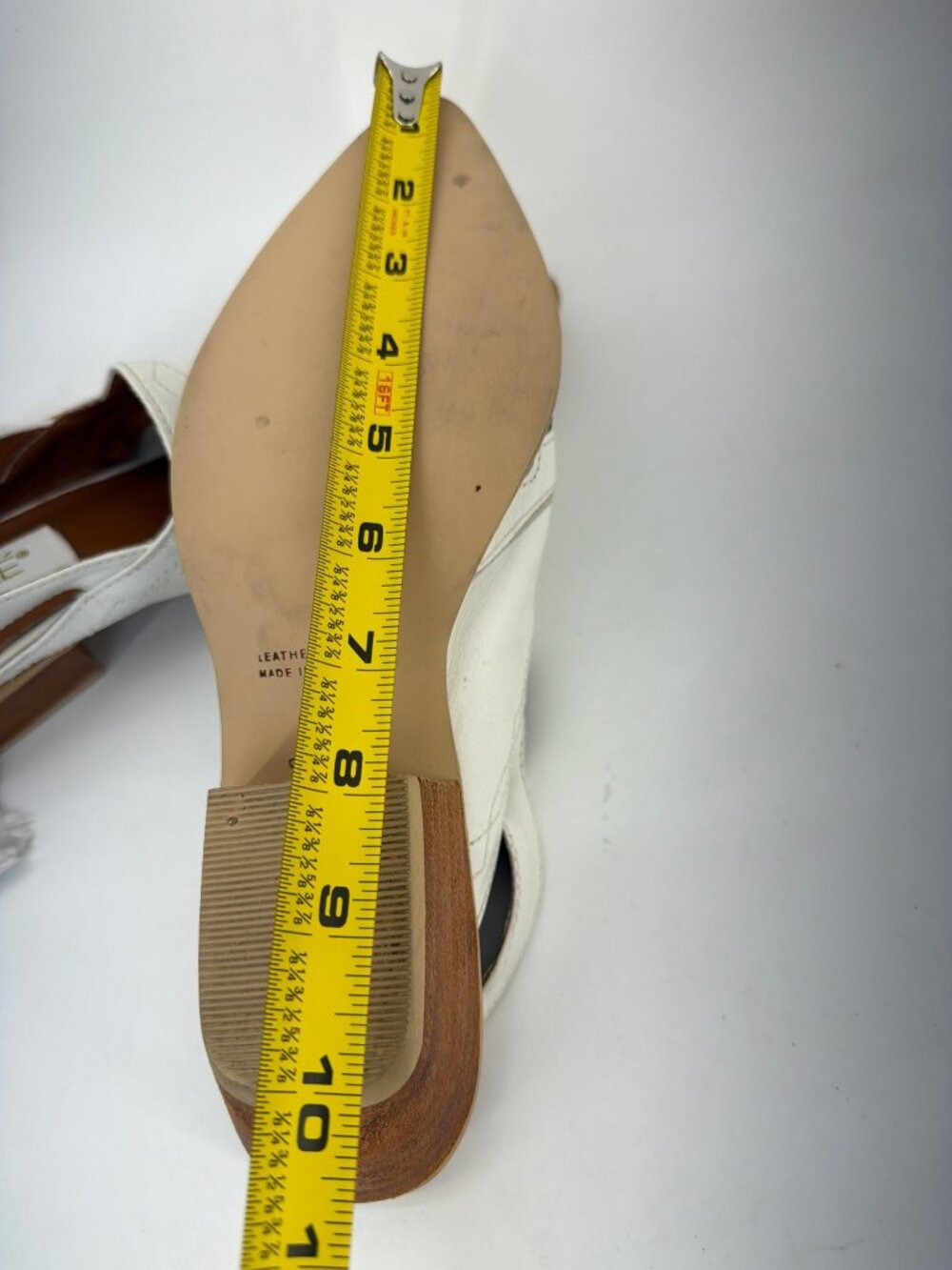 Sabree Vintage Courtney Western Mules White Leather Womens Slingback Booties 9.5 - Picture 8 of 11